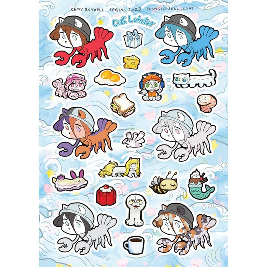 Cat Lobster Sticker Sheet