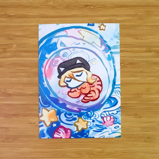 Postcard 3 (Baby Cat Lobster Egg)