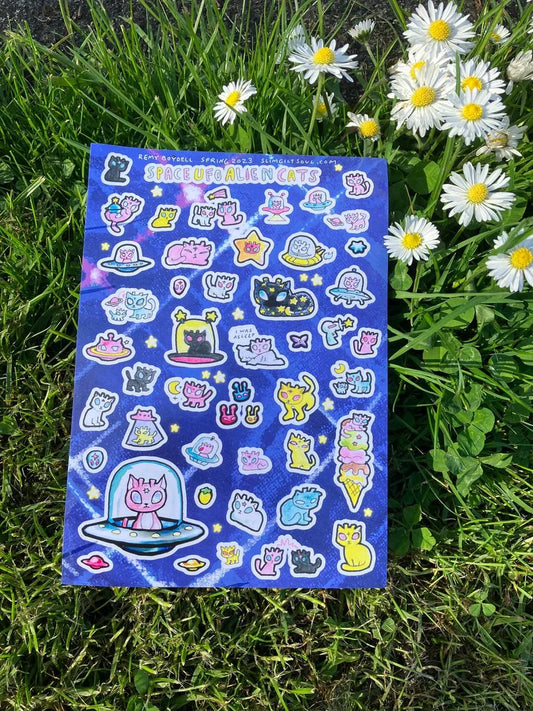 Space Cat Sticker Sheet