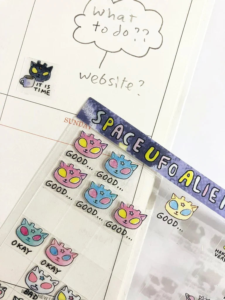 Small Space Cat Journal Stickers