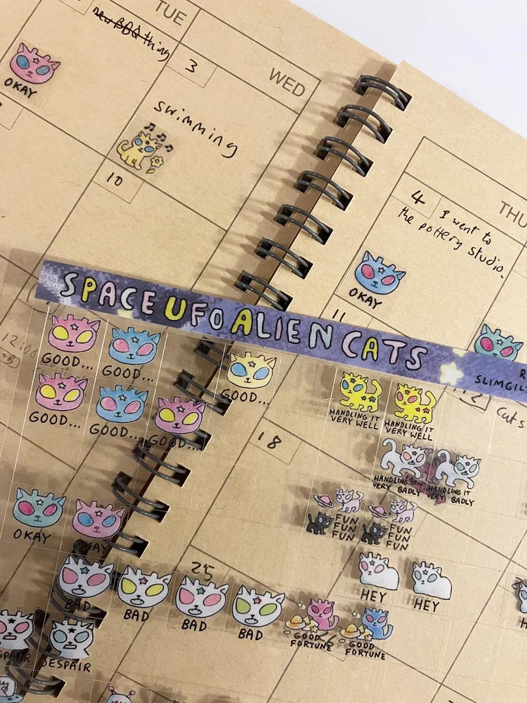 Small Space Cat Journal Stickers