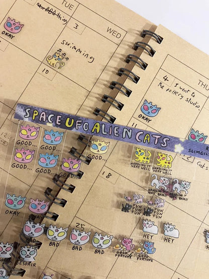 Small Space Cat Journal Stickers